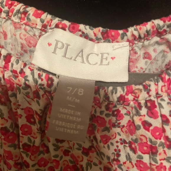 Children’s Place Girls Flare Flower Blouse, Pink, 7/8 - Picture 2 of 3